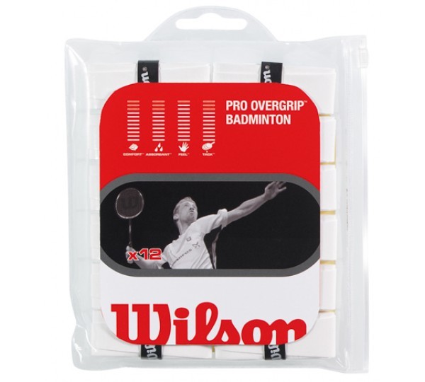 Wilson Pro Overgrip Badminton white / 12 ks