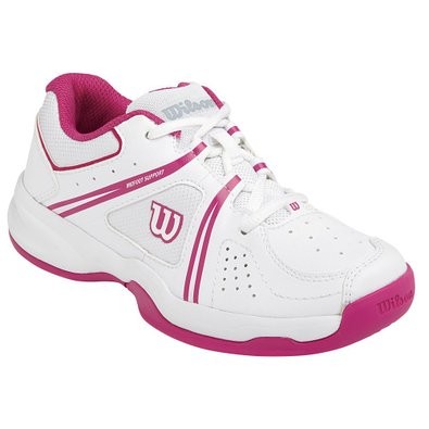 Dětská tenisová obuv Wilson Envy junior white/fiesta pinkUK 10.5 / EUR 28 2/3, / 18 cm