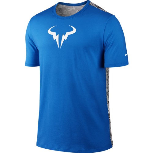 Pánské tenisové tričko Nike Rafa Crew blue/whiteXL