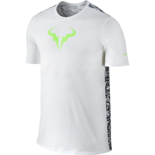 Pánské tenisové tričko Nike Rafa Crew white/greenS