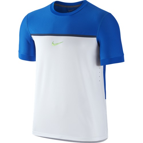 Pánské tenisové tričko Nike Challenger Premier Rafa Crew white/blue/greenL