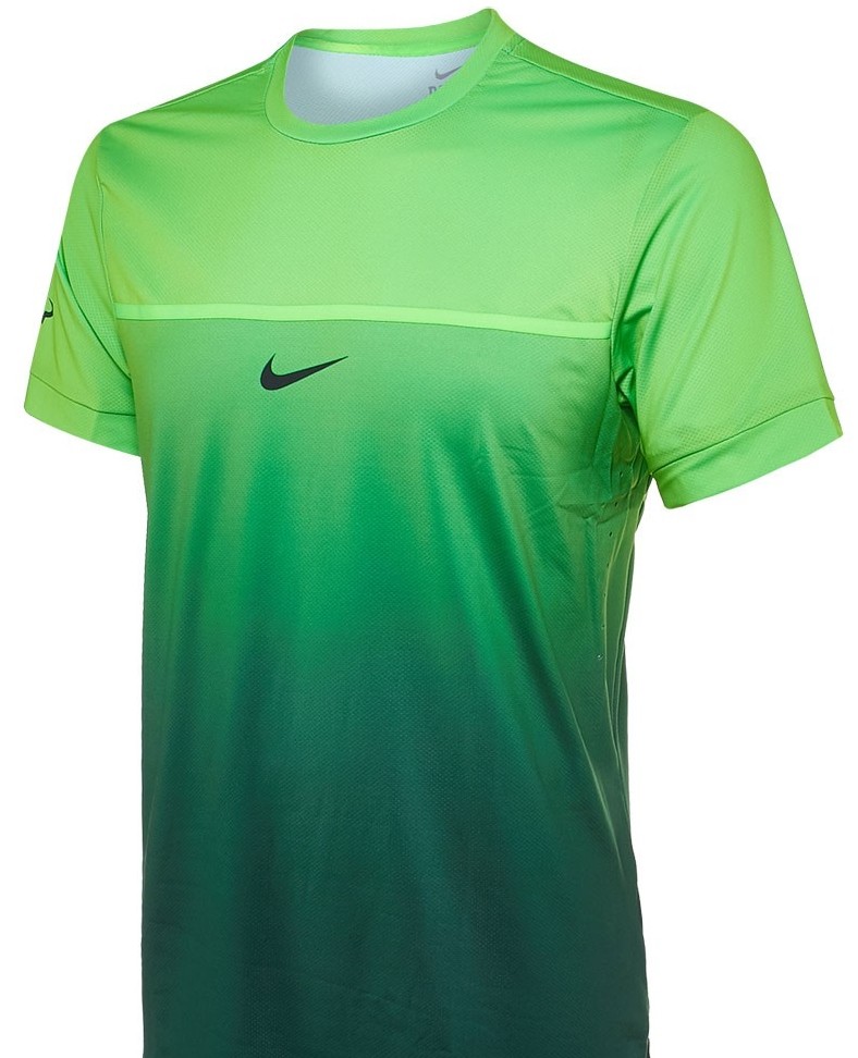 Pánské tenisové tričko Nike Challenger Premier Rafa Crew green/blackS