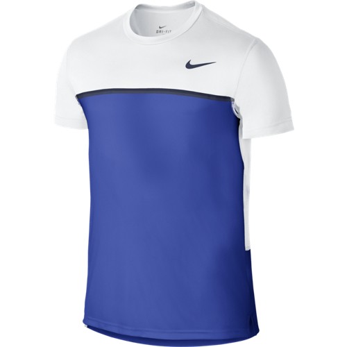 Pánské tenisové tričko Nike Challenger Crew white/royal2XL