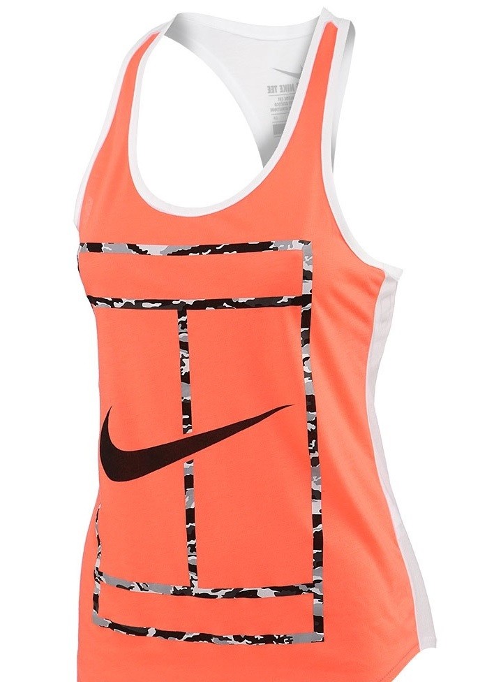 Dámské tenisové tílko Nike Court French Stripe orange/whiteXS