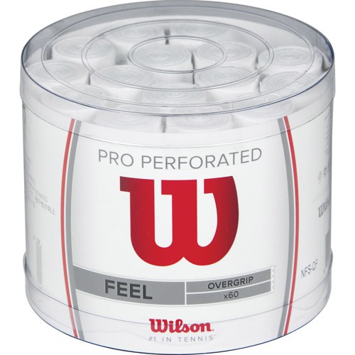 Tenisová omotávka Wilson Pro Perforated white / 60 pack bucket