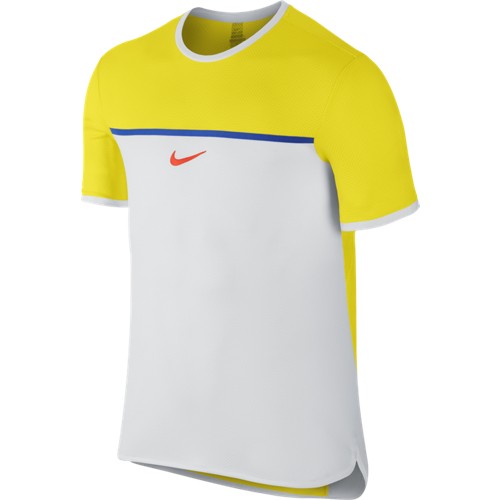 Pánské tenisové tričko Nike Challenger Premier Rafa Crew opti yellow/bright crimsonM