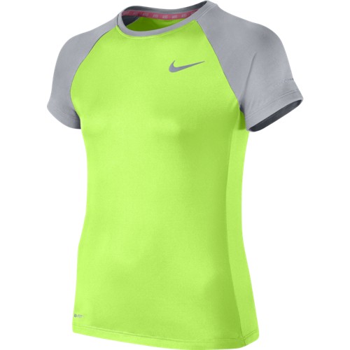 Dívčí tričko Nike Miler Crew green/greyL