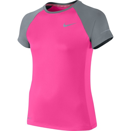 Dívčí tričko Nike Miler Crew pink/greyXL