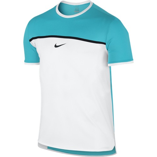Pánské tenisové tričko Nike Challenger Premier Rafa Crew Omega blue/whiteL
