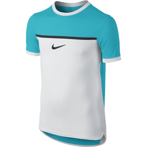 Chlapecké tenisové tričko Nike Premium Rafa Crew Omega blue/whiteXL