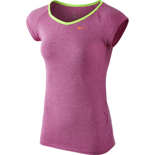 Dívčí tenisové tričko Nike Dri-FIT Cool VIVID PINK/GHOST GREEN/BRIGHT CITRUS XL