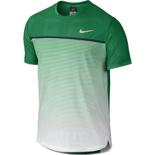 Pánské tenisové tričko Nike Challenger Premier Crew LUCID GREEN/WHITE L