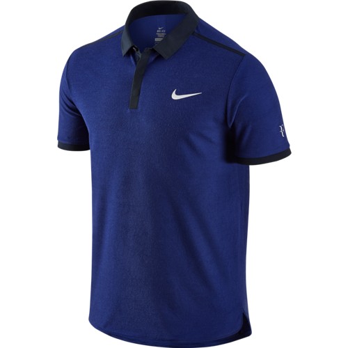 Panské tenisové tričko Nike Advantage RF DEEP ROYAL BLUE/DARK OBSIDIAN/WHITE L