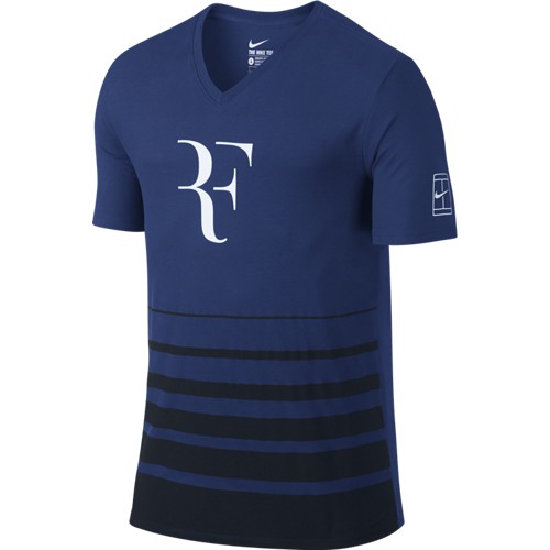 Pánské tenisové tričko Nike RF DEEP ROYAL BLUE/DARK OBSIDIAN/WHITE L