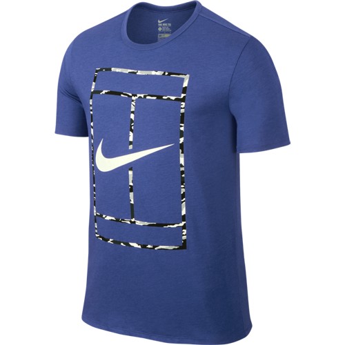 Pánské tenisové tričko Nike Court Logo Crew GAME ROYAL/WHITE M