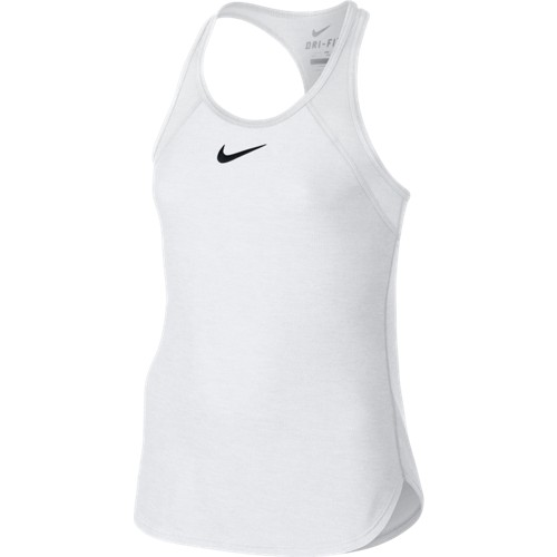 Dívčí tenisové tílko Nike Slam WHITE/WHITE/BLACK L