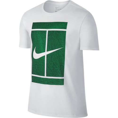 Pánské tenisové tričko Nike Court Logo white/greenXS