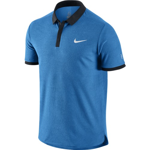 Panské tenisové tričko Nike Advantage RF LT PHOTO BLUE/BLACK/VOLT/WHITE M