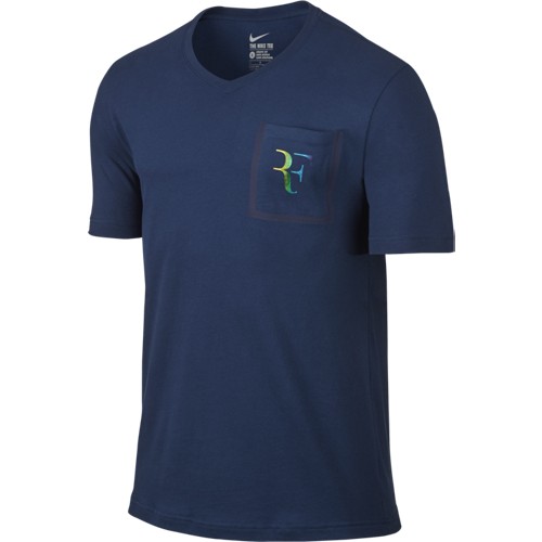 Pánské tenisové tričko Nike Roger Stealth COASTAL BLUE S