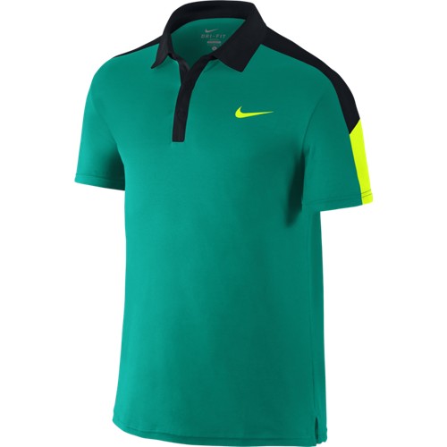 Pánské tenisové tričko Nike Team Court Polo RIO TEAL/BLACK/VOLT/VOLT M