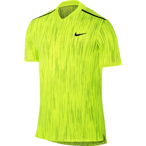Pánské tenisové tričko Nike Dry Advantage SS Premier Polo VOLT/BLACK S