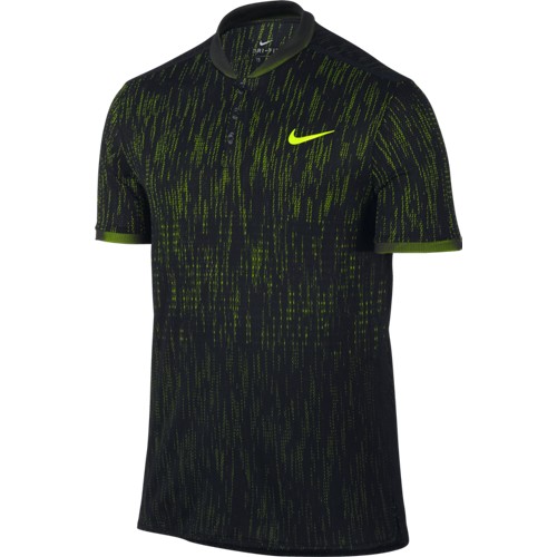 Pánské tenisové tričko Nike Dry Advantage SS Premier Polo BLACK/VOLT/VOLT L