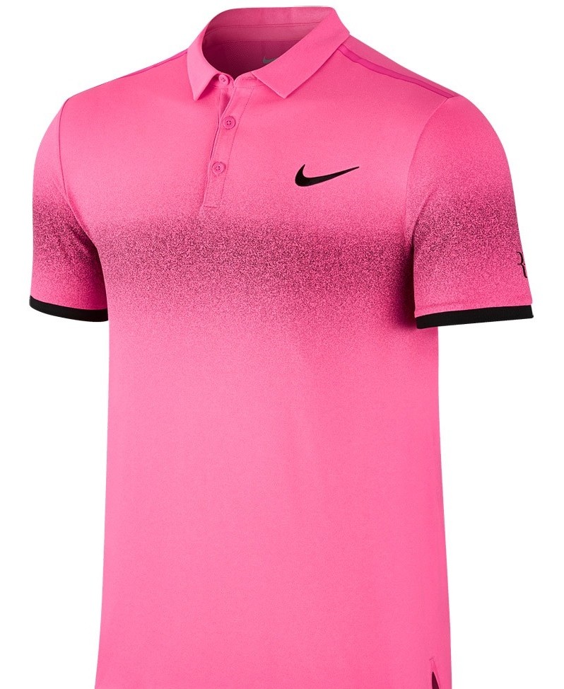 Chlapecké tenisové tričko Nike RF Advantage Polo HYPER PINK/WHITE/BLACK L