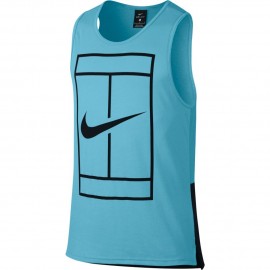 Pánské tenisové tričko Nike Court Dry VIVID SKY BLACK