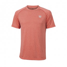 Pánské tenisové tričko Wilson Core Crew Hot Coral/Grey