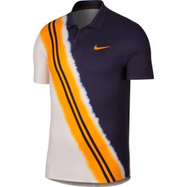 Pánské tenisové tričko Nike Dry Advantage Polo LACKENED BLUE ORANGE