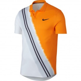 Pánské tenisové tričko Nike Dry Advantage Polo ORANGE PEEL/BLACKENED BLUE